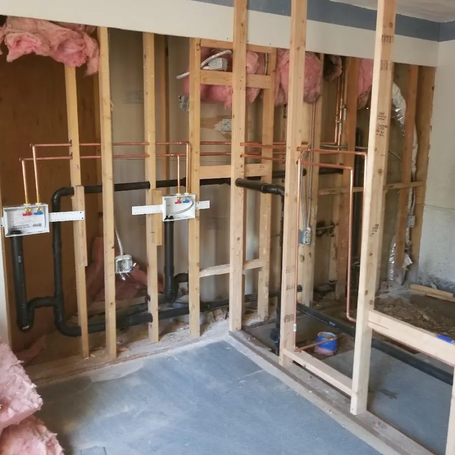 Copper pipe rough-in and plumbing installation in West Pensacola